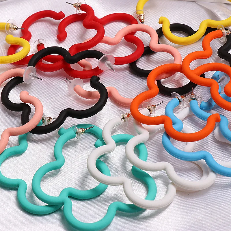 8 color new arrive flower shape hoop earrings acrylic painting big round hyperbole fashion earrings for women
8 color new arrive flower shape hoop earrings acrylic painting big round hyperbole fashion earrings for women