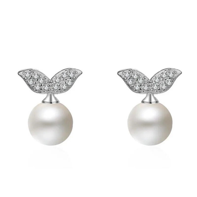 Fashion 925 Sterling Silver Shiny Zircon Pearl Cute Leaf Stud Earrings For Child Girls Creative Gift Earring Women Korea Jewelry
Fashion 925 Sterling Silver Shiny Zircon Pearl Cute Leaf Stud Earrings For Child Girls Creative Gift Earring Women Korea Jewelry