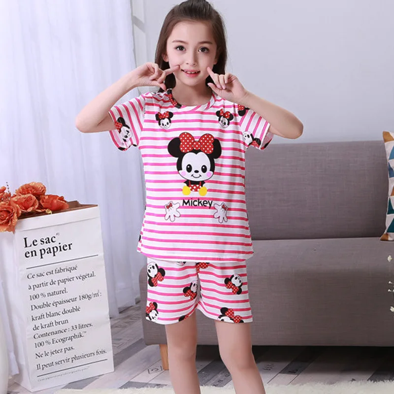Disney Minnie Summer children home clothing girl boy sleepwear baby pajama bottoms+pajama top kid princess robe nightgown Mickey
Disney Minnie Summer children home clothing girl boy sleepwear baby pajama bottoms+pajama top kid princess robe nightgown Mickey
