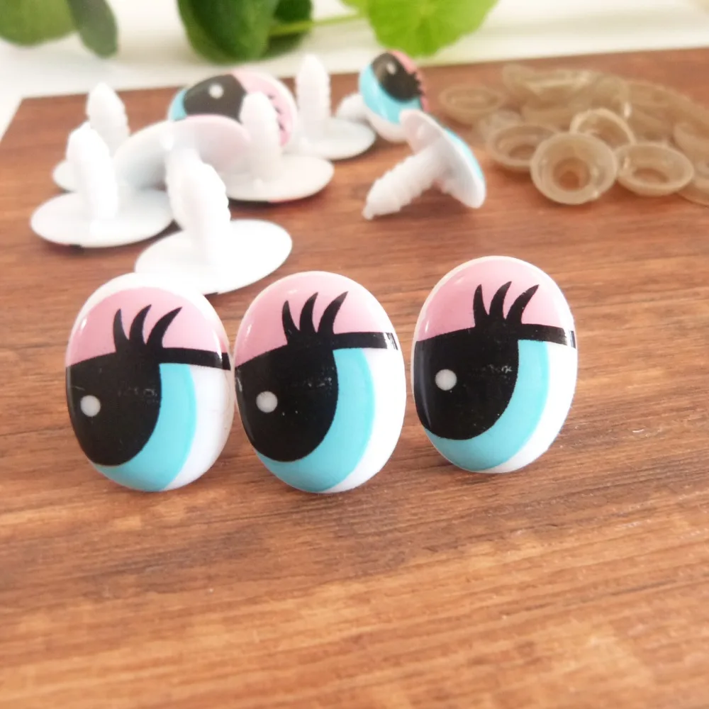 

new fashion 17x22mm plastic safety animal toy comical eyes & soft washer for diy doll findings-20pcs-50pcs-100pcs option