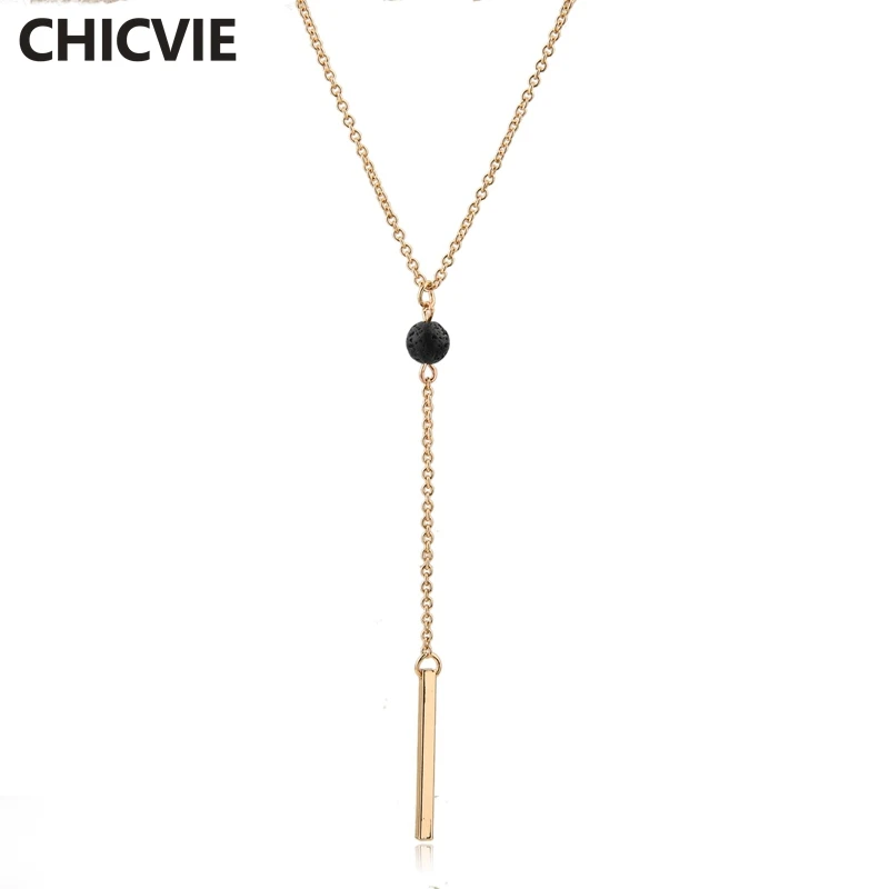 CHICVIE 2018 Designer New Arrival Natural Stone Lava Beads Chain Necklace With Long Stick Statement Pendant Necklaces SNE180029
CHICVIE 2018 Designer New Arrival Natural Stone Lava Beads Chain Necklace With Long Stick Statement Pendant Necklaces SNE180029