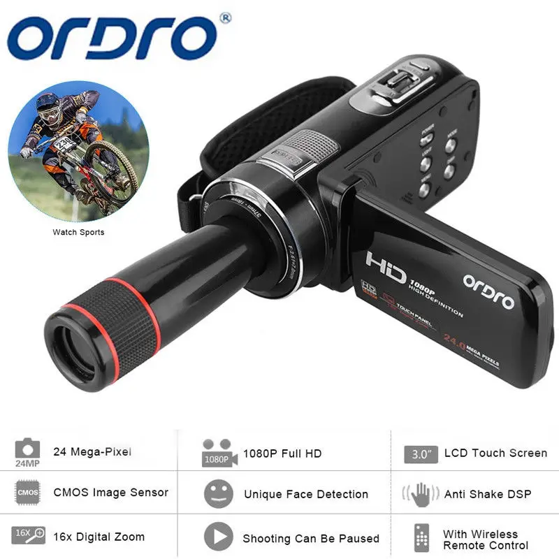 ORDRO HDV-Z8 1080P HD 16X 3.0"LCD Digital Video Camera Recorder Camcorder Portable DV
ORDRO HDV-Z8 1080P HD 16X 3.0"LCD Digital Video Camera Recorder Camcorder Portable DV