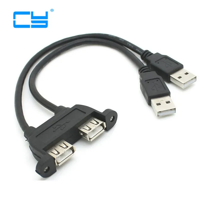 Combo Dual USB 2.0 Male to Female Extension Cable 20cm with Screw Panel Mount Holes 1pcs
Combo Dual USB 2.0 Male to Female Extension Cable 20cm with Screw Panel Mount Holes 1pcs
