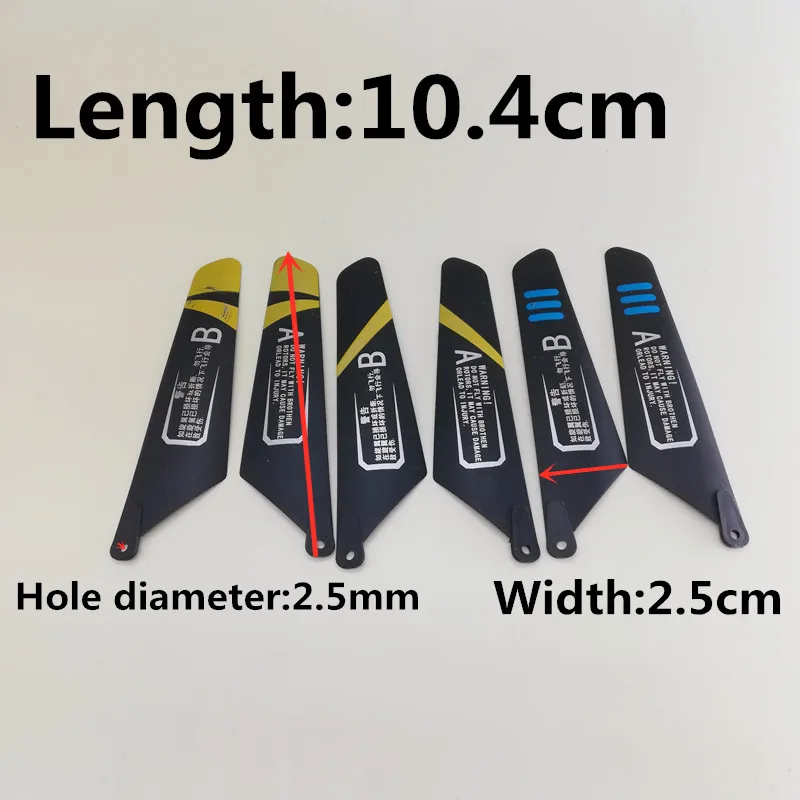 Free Shipping 4pcs=2A+2B 10.4cm 104mm Length 2.5mm hole Main blades Props Propellers For R/C Helicopter Model Toys Spare Parts
Free Shipping 4pcs=2A+2B 10.4cm 104mm Length 2.5mm hole Main blades Props Propellers For R/C Helicopter Model Toys Spare Parts
