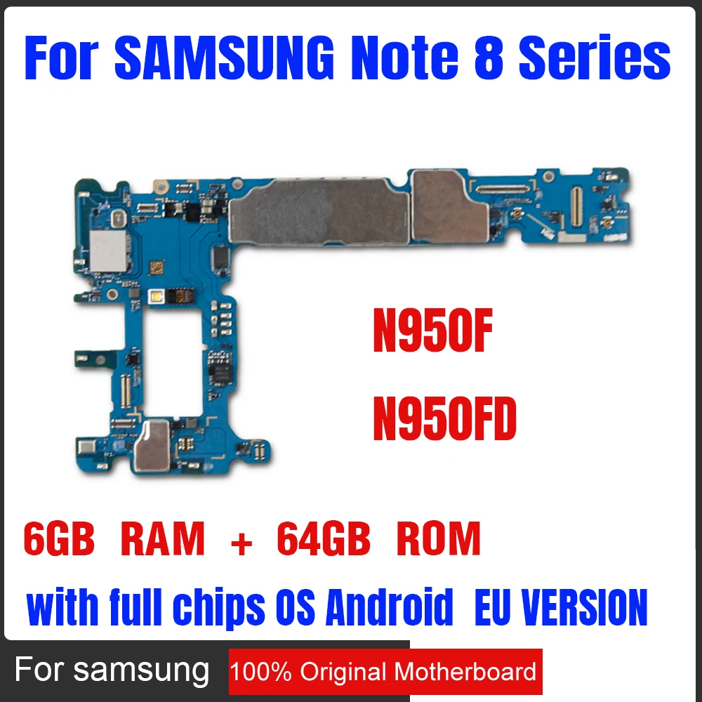 New Arrival Unlocked For Samsung Note 8 N950F N950FD N950U 64GB Motherboard Original With Chips IMEI Android OS Tested Mainboard
New Arrival Unlocked For Samsung Note 8 N950F N950FD N950U 64GB Motherboard Original With Chips IMEI Android OS Tested Mainboard
