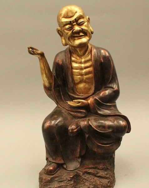bir 006476 15" China Buddhism Folk Bronze Gild eighteen Bodhidharma arhat Buddha Statue
bir 006476 15" China Buddhism Folk Bronze Gild eighteen Bodhidharma arhat Buddha Statue