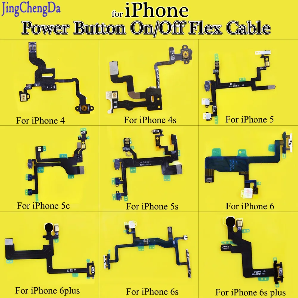 JCD For Iphone 4 4s 5S 5C 6 6s 6s Plus Power Button Flex Cable Ribbon Light Sensor Power Switch On / Off Replacement
JCD For Iphone 4 4s 5S 5C 6 6s 6s Plus Power Button Flex Cable Ribbon Light Sensor Power Switch On / Off Replacement