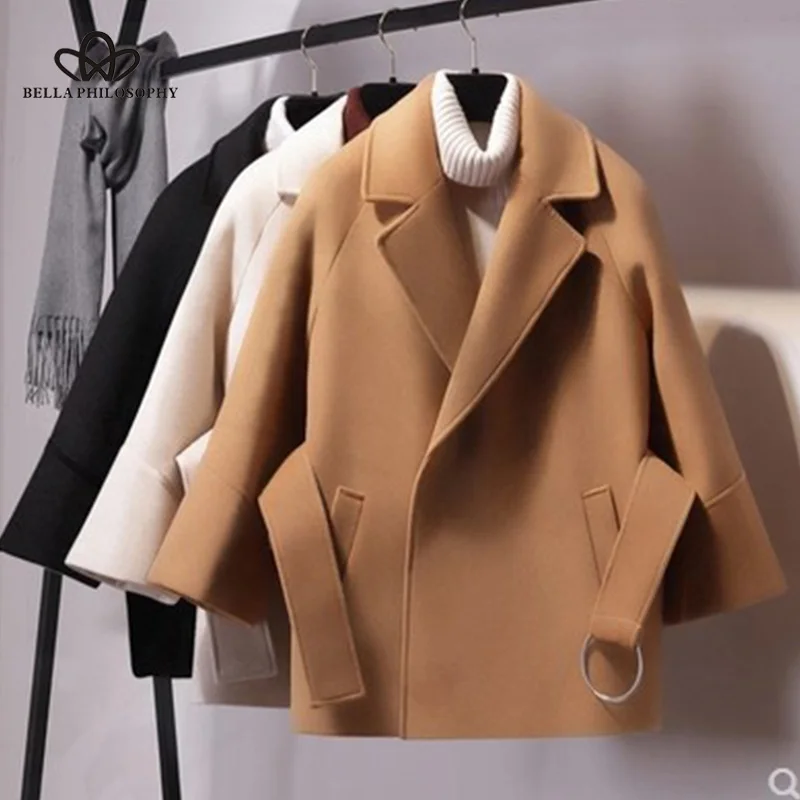 Wonder 2019 new autumn winter Coats Casual Short Solid Cloak Outerwear Three Quarter Turn-down Collar Student Belt Pockets Thick
Wonder 2019 new autumn winter Coats Casual Short Solid Cloak Outerwear Three Quarter Turn-down Collar Student Belt Pockets Thick