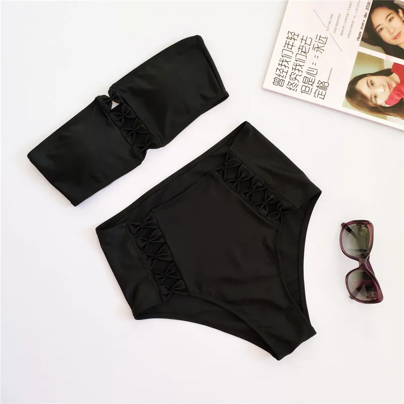 2019 Women black Bowknot Sexy Bikini Set Push-up Bra Summer Swimsuit Hollow Swimwear Off-shoulder High Waist Bathing Suit
2019 Women black Bowknot Sexy Bikini Set Push-up Bra Summer Swimsuit Hollow Swimwear Off-shoulder High Waist Bathing Suit