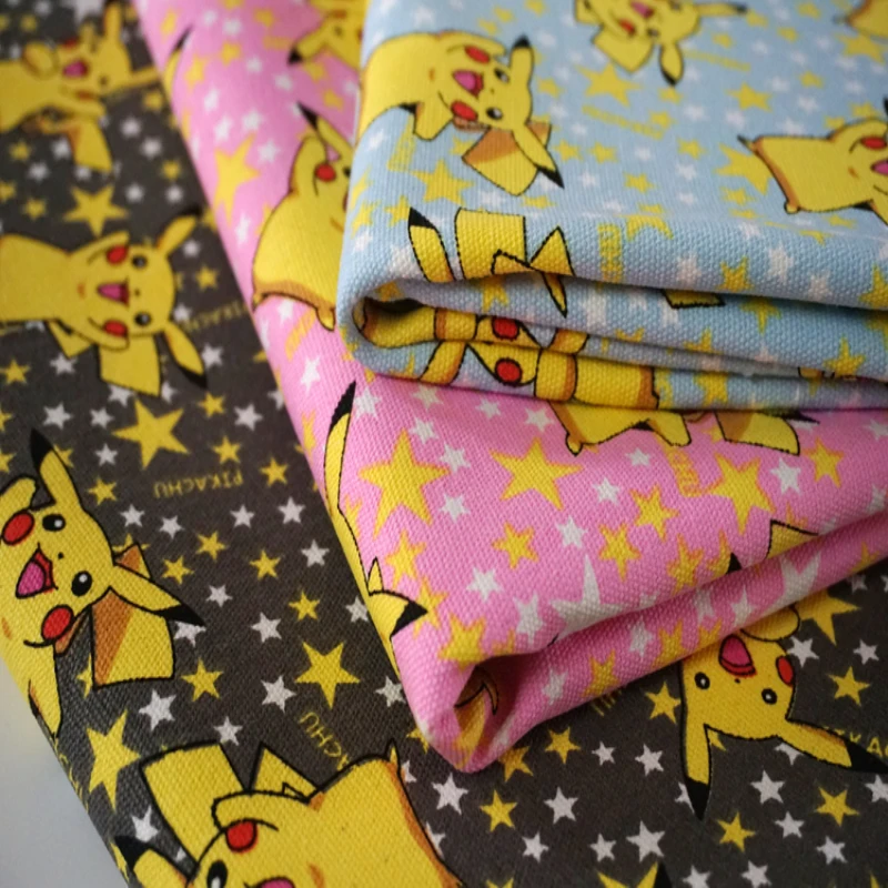 12oz Canvas Cotton Pikachu Fabric for Patchwork Japan cloth Cartoon Printed on fabrics Handmade curtain tablecloth Materials
12oz Canvas Cotton Pikachu Fabric for Patchwork Japan cloth Cartoon Printed on fabrics Handmade curtain tablecloth Materials