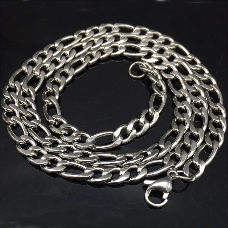 6MM CUSTOMIZE SIZE 316L Stainless Steel Necklace chain Silver Color Figaro Chain Necklace Mens jewelry Christmas gifts 2017
6MM CUSTOMIZE SIZE 316L Stainless Steel Necklace chain Silver Color Figaro Chain Necklace Mens jewelry Christmas gifts 2017