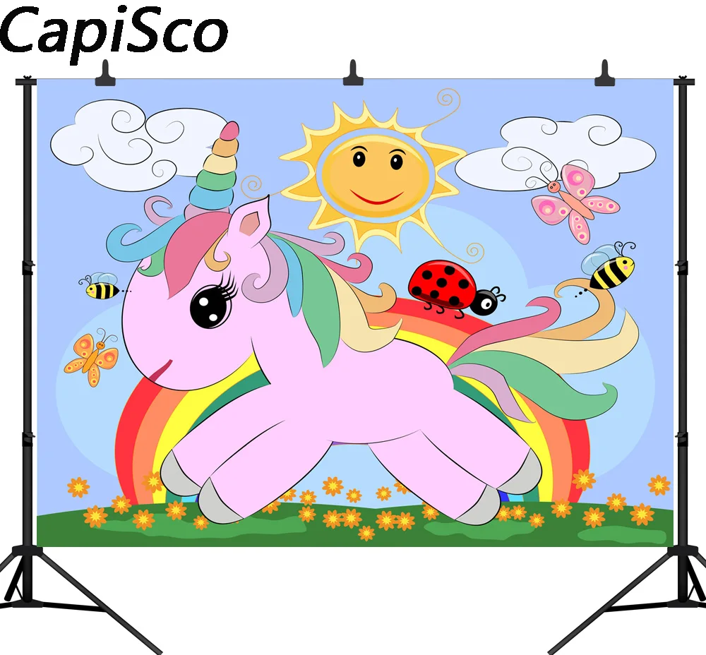 Capisco Unicorn Party Sun Flower Baby Newborn Birthday Photography Backgrounds Custom photography backdrops For Photo Studio 
Capisco Unicorn Party Sun Flower Baby Newborn Birthday Photography Backgrounds Custom photography backdrops For Photo Studio