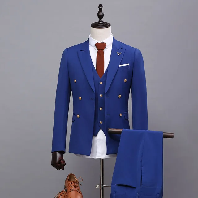 New Arrival Royal Blue Mens Suits Wedding Custom Made Prom Masculino Trajes De Hombre Blazer 3 Pieces(Jacket+Pant+Vest+Tie)
New Arrival Royal Blue Mens Suits Wedding Custom Made Prom Masculino Trajes De Hombre Blazer 3 Pieces(Jacket+Pant+Vest+Tie)