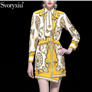 Svoryxiu Women's Spring Summer Runway Skirt Suit Female luxury Crystal Beading Vintage Gold Print Office Lady Two Piece Set
Svoryxiu Women's Spring Summer Runway Skirt Suit Female luxury Crystal Beading Vintage Gold Print Office Lady Two Piece Set