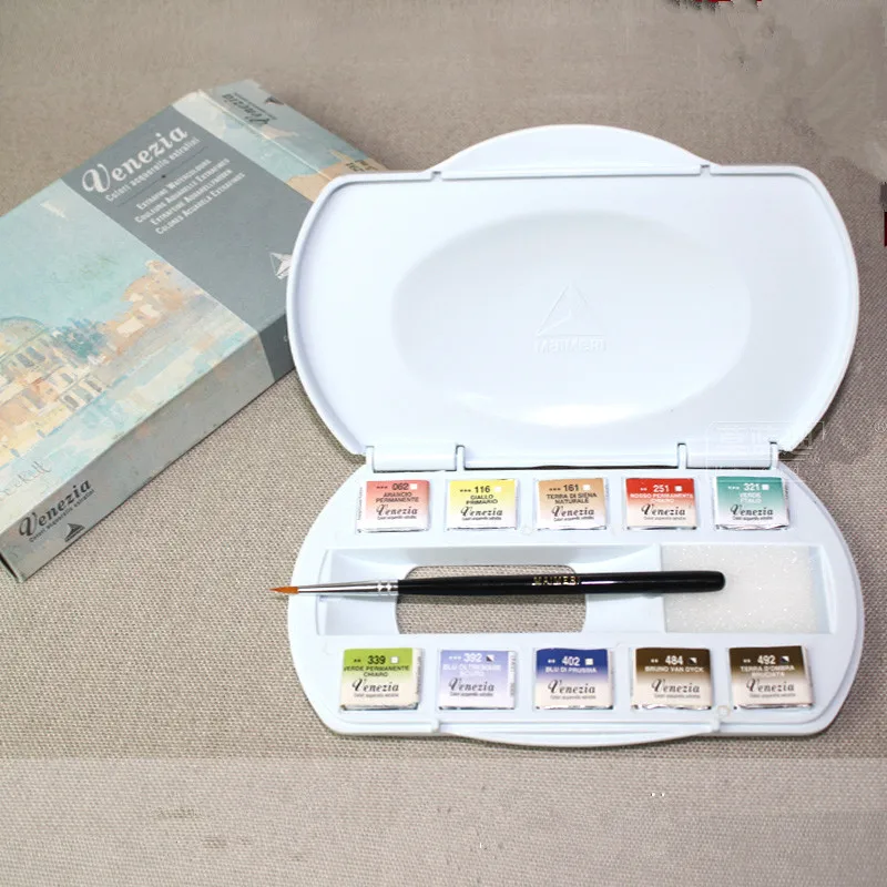 Freeshipping Maimeri Venice Student level solid watercolor paint 10 color delicate portable set
Freeshipping Maimeri Venice Student level solid watercolor paint 10 color delicate portable set
