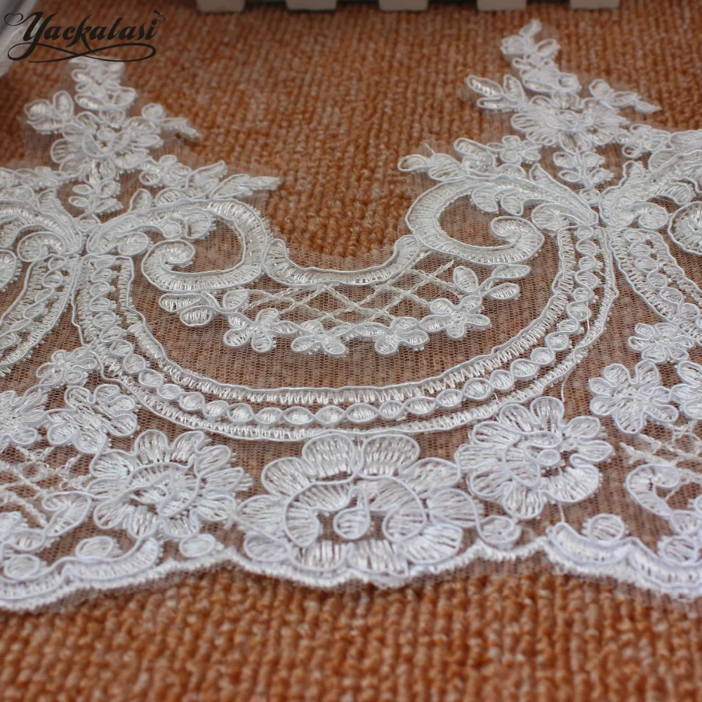 YACKALASI 5 Yards/Lot Bridal Gown Lace Fabrics Sewing Border Scalloped Embroidery Applique Lace Wedding Dress Trims 24cm
YACKALASI 5 Yards/Lot Bridal Gown Lace Fabrics Sewing Border Scalloped Embroidery Applique Lace Wedding Dress Trims 24cm