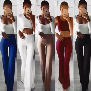 Fashion OL Women Solid High Waist Flare Wide Leg Chic Trousers Bell Bottom Stretch Pants
Fashion OL Women Solid High Waist Flare Wide Leg Chic Trousers Bell Bottom Stretch Pants
