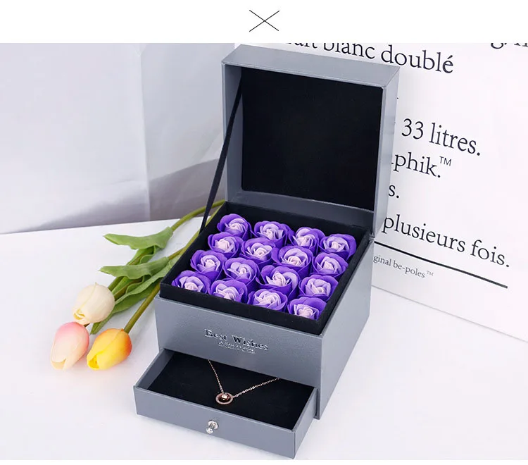 Valentine's day Mother's Day artificial flower rose gift box (6)