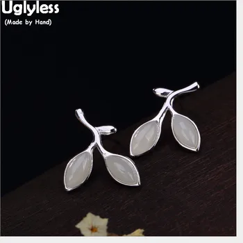 Uglyless 100% Real Solid 925 Sterling Silver Handmade Sprout Earrings Natural Jade Leaf Studs White Gemstones for Women Bijoux
Uglyless 100% Real Solid 925 Sterling Silver Handmade Sprout Earrings Natural Jade Leaf Studs White Gemstones for Women Bijoux