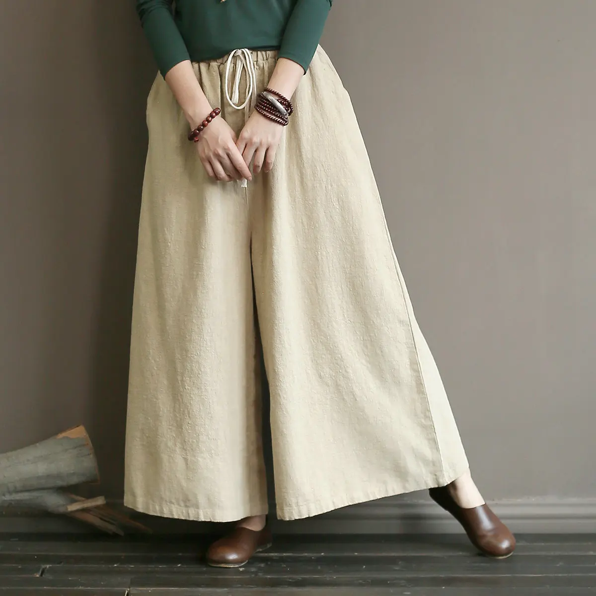 Johnature Solid Color Ramie New Elastic Mid Waist Tie Autumn Full Length Pants 2019 Women Loose Vintage Casual Wide Leg Pants
Johnature Solid Color Ramie New Elastic Mid Waist Tie Autumn Full Length Pants 2019 Women Loose Vintage Casual Wide Leg Pants