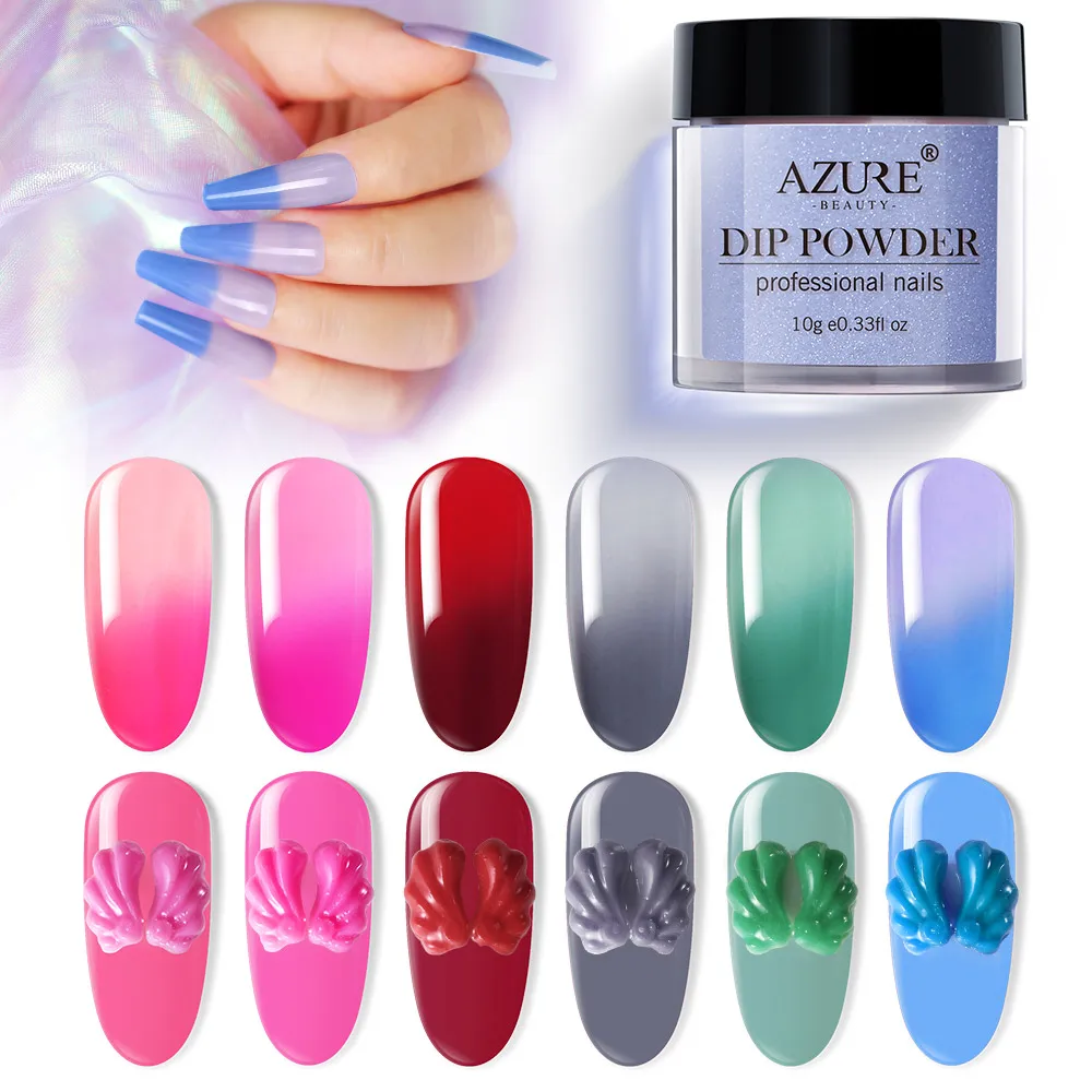 Azure Beauty Thermal Change Color Dipping Powder Carved Effect Nail Powder Nail Art Shiny Glitter Dipping Powder Natural Dry
Azure Beauty Thermal Change Color Dipping Powder Carved Effect Nail Powder Nail Art Shiny Glitter Dipping Powder Natural Dry