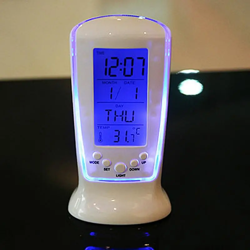 Digital LCD Alarm clock calendar thermometer Backlight Multi-function Display Clock Blue LED Backlight Alarm Clocks reloj desper
Digital LCD Alarm clock calendar thermometer Backlight Multi-function Display Clock Blue LED Backlight Alarm Clocks reloj desper