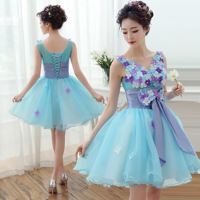 New light blue sweat short lace lady girl women princess bridesmaid banquet party performance dress gown
New light blue sweat short lace lady girl women princess bridesmaid banquet party performance dress gown