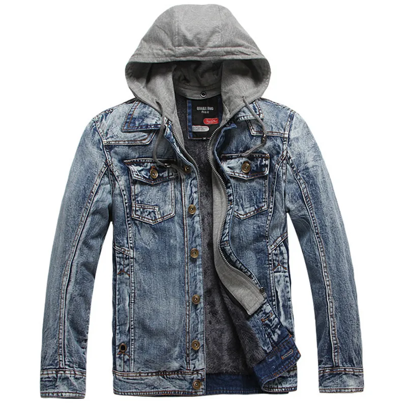 Brand New Winter Denim Jacket Men Fleece Lined Thick Warm Detachable Hooded Men Bomber Military Jeans Jacket Outwear Coat
Brand New Winter Denim Jacket Men Fleece Lined Thick Warm Detachable Hooded Men Bomber Military Jeans Jacket Outwear Coat
