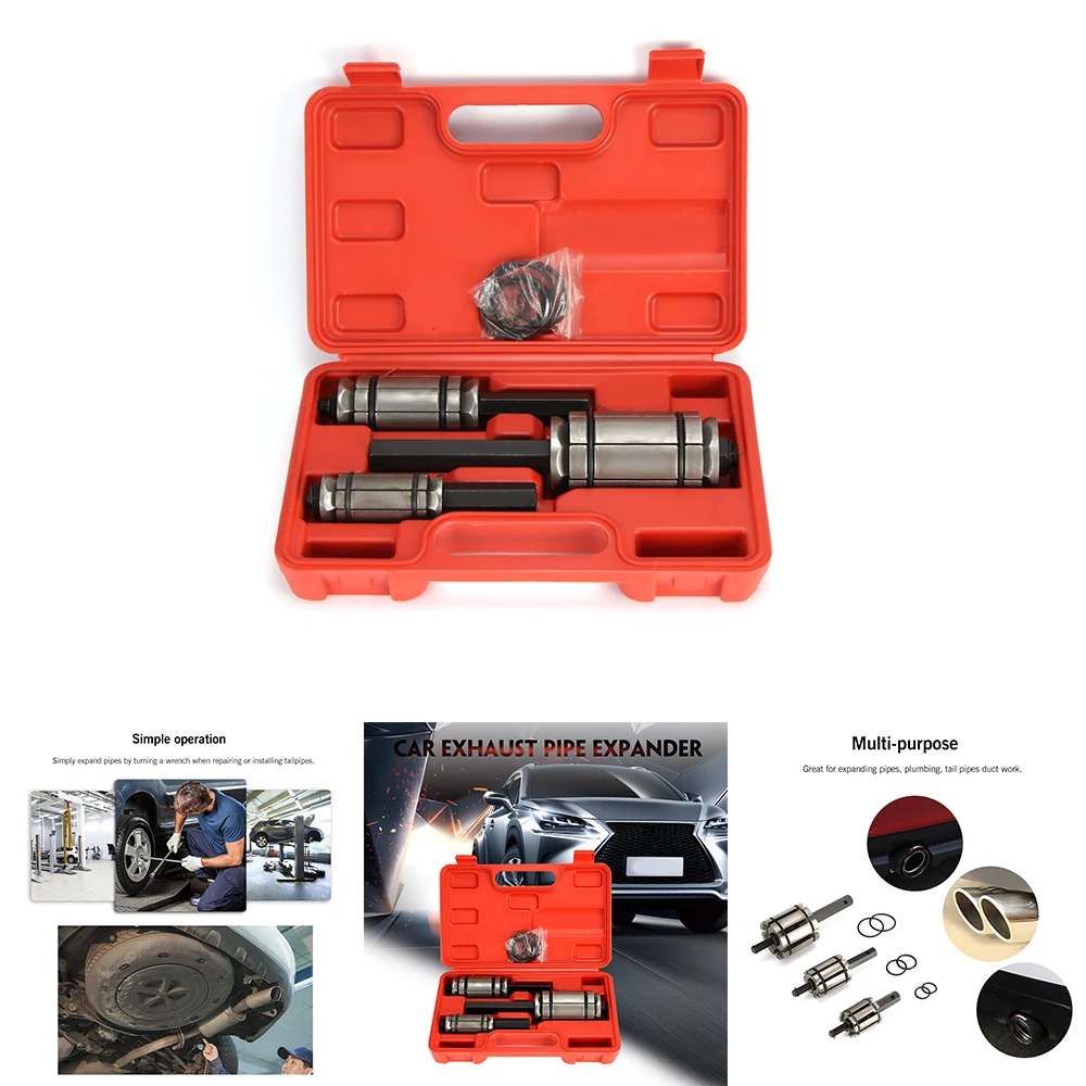 3pcs Universal Car Exhaust Tail Pipe Tube Expander Tool with Case Easy to Use for Car Motorcycle Tail Pipe Tailpipe Expander
3pcs Universal Car Exhaust Tail Pipe Tube Expander Tool with Case Easy to Use for Car Motorcycle Tail Pipe Tailpipe Expander