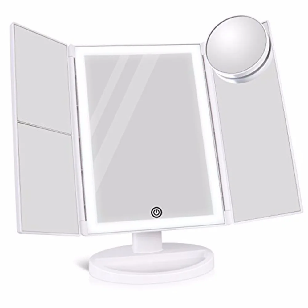 Portable Three Folding Table 36LEDs Lamp Makeup Mirror 180 Degree LED Long Lasting Bulbs Tabletop Desktop Cosmetic Makeup Mirror
Portable Three Folding Table 36LEDs Lamp Makeup Mirror 180 Degree LED Long Lasting Bulbs Tabletop Desktop Cosmetic Makeup Mirror