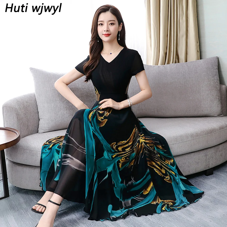 2019 Summer Vintage Black Chiffon Boho Midi Dress Elegant Women Bodycon 4XL Plus Size Print Maxi Dresses Party Beach Vestidos
2019 Summer Vintage Black Chiffon Boho Midi Dress Elegant Women Bodycon 4XL Plus Size Print Maxi Dresses Party Beach Vestidos