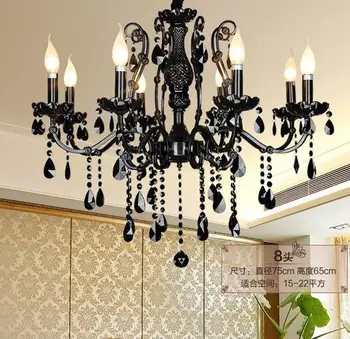 Wholesale wrought iron luxury black color crystal chandeliers, E12/14, 220-240V
Wholesale wrought iron luxury black color crystal chandeliers, E12/14, 220-240V