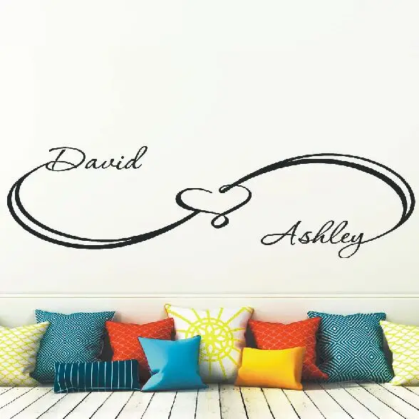 Infinity Wall Decals Custom Sign Heart Wall Sticker Personalized Names Removable Wallpaper Family Name Home Bedroom Decor AY942
Infinity Wall Decals Custom Sign Heart Wall Sticker Personalized Names Removable Wallpaper Family Name Home Bedroom Decor AY942