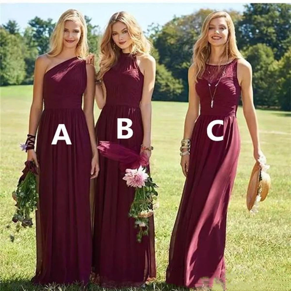 2021 Burgandy Garden Bridesmaid Dresses A Line One Shoulder Floor Length Chiffon Bridesmaid Gowns Plus Size Wedding Guest Dress
2021 Burgandy Garden Bridesmaid Dresses A Line One Shoulder Floor Length Chiffon Bridesmaid Gowns Plus Size Wedding Guest Dress