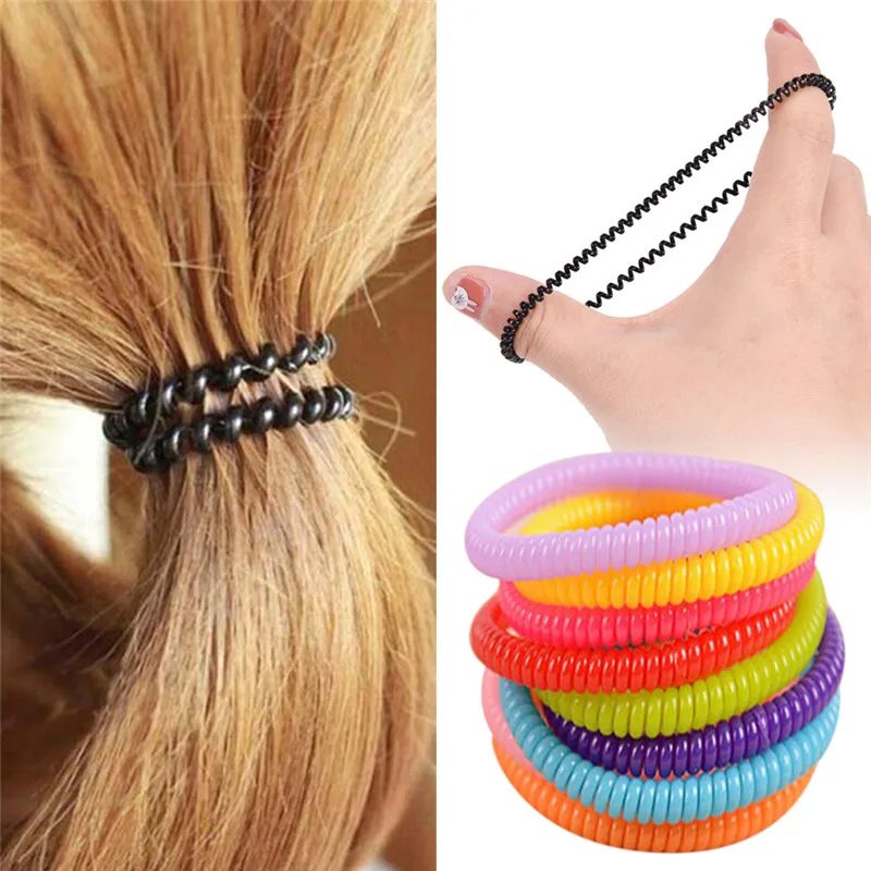 10Pcs Baby Girls Rubber Band Elastic Candy Color Hair Ties Headwear Accessories