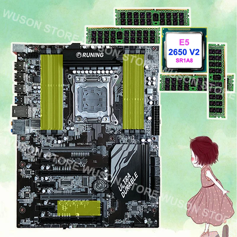 Buy Runing Super X79 motherboard 8 RAM slots 7 PCI-E slots 8 SATA ports Intel Xeon E5 2650 V2 SR1A8 RAM 4*16G 1600MHz DDR3 RECC
Buy Runing Super X79 motherboard 8 RAM slots 7 PCI-E slots 8 SATA ports Intel Xeon E5 2650 V2 SR1A8 RAM 4*16G 1600MHz DDR3 RECC