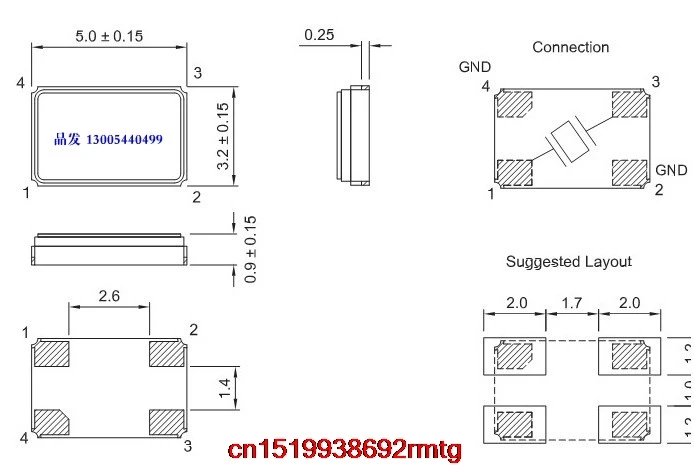 20PCS Passive SMD Crystal 5032 50M 50MHZ 4p 5*3.2 Resonator 50.000MHZ | Обустройство дома