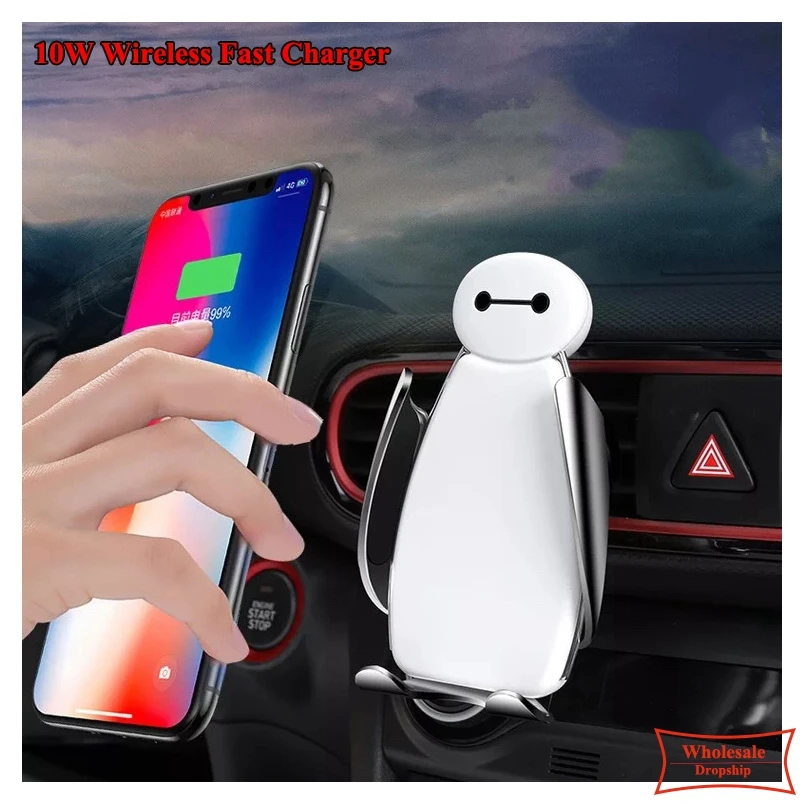 10w Qi Wireless Charger For iPhone XS Max X Fast Wirless Charging Smart sensor Car Charger For Samsung Xiaomi Mi 9 Baymax holder
10w Qi Wireless Charger For iPhone XS Max X Fast Wirless Charging Smart sensor Car Charger For Samsung Xiaomi Mi 9 Baymax holder