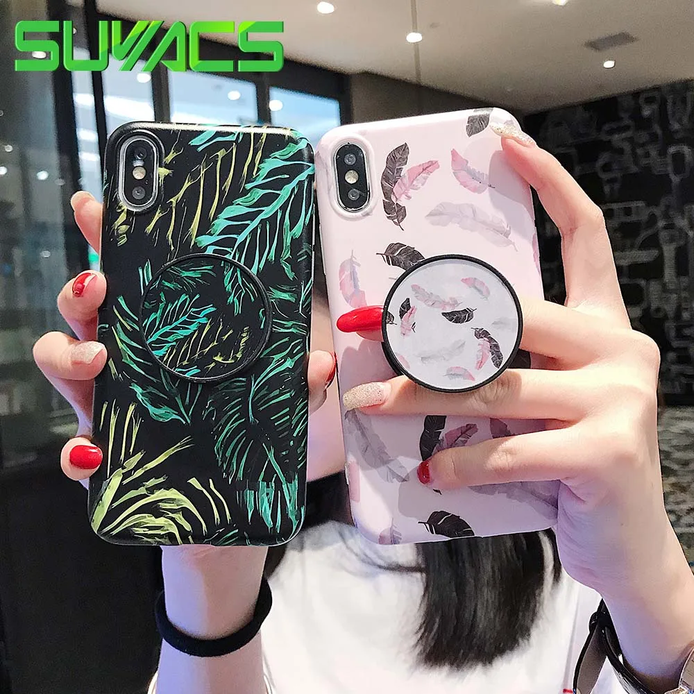 SUYACS Retro Feather Leaves Case For iPhone X XS Max XR 6 6S 7 8 Plus Full Body Flexible Stand Holeder Soft IMD Phone Back Cover
SUYACS Retro Feather Leaves Case For iPhone X XS Max XR 6 6S 7 8 Plus Full Body Flexible Stand Holeder Soft IMD Phone Back Cover