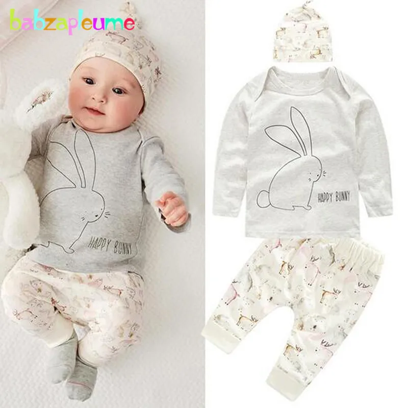 babzapleume Spring Autumn Newborn Baby Boys Girls Clothes Cotton Cartoon Cute T-shirt+Pants+Hats Infant Clothing Set 3PCS BC1094
babzapleume Spring Autumn Newborn Baby Boys Girls Clothes Cotton Cartoon Cute T-shirt+Pants+Hats Infant Clothing Set 3PCS BC1094