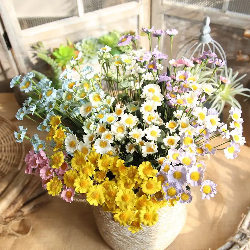 15Heads/Bouquet Small Daisy Foam Foreign Simulation Flower Fake Flower Home Wedding Party Decoration 42CM Daisy Artficial Floral
15Heads/Bouquet Small Daisy Foam Foreign Simulation Flower Fake Flower Home Wedding Party Decoration 42CM Daisy Artficial Floral