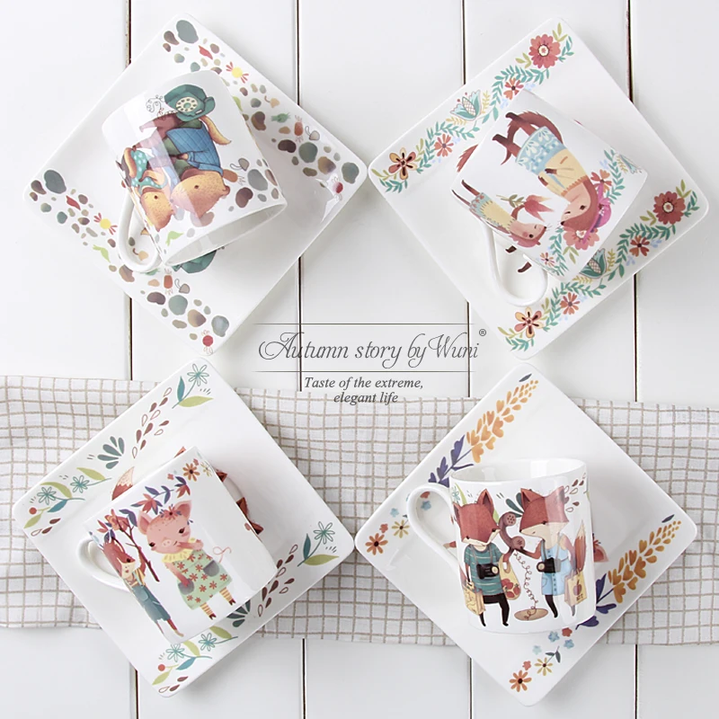 Italy Design Fine Bone China Autumn Story Cute Animal Lovers Coffee Caneca Cup Plate Mug Suit Teacup Saucer Square Tray Gift Box
Italy Design Fine Bone China Autumn Story Cute Animal Lovers Coffee Caneca Cup Plate Mug Suit Teacup Saucer Square Tray Gift Box