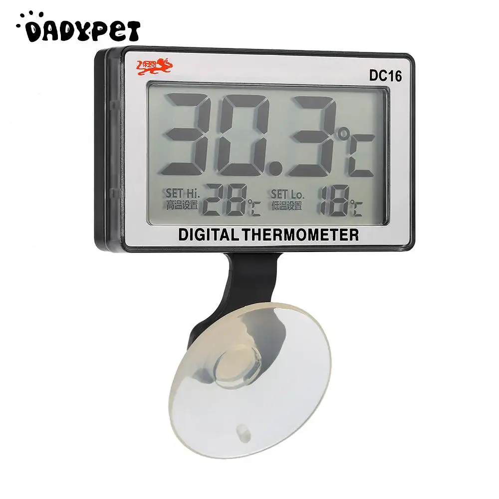 

LCD Digital Fish Tank Aquarium Thermometer Submersible Water Fish Tank Temperature Meter 0C~50C High/Low Temperature Alarm