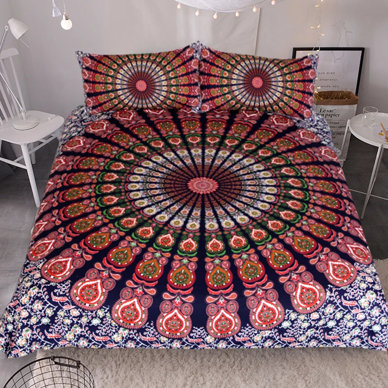 LISM 3 Pcs Orange Blue Mandala Floral Duvet Cover Set With Pillowcase Bohemian Flower Boho Queen Size Bedding Set Soft
LISM 3 Pcs Orange Blue Mandala Floral Duvet Cover Set With Pillowcase Bohemian Flower Boho Queen Size Bedding Set Soft