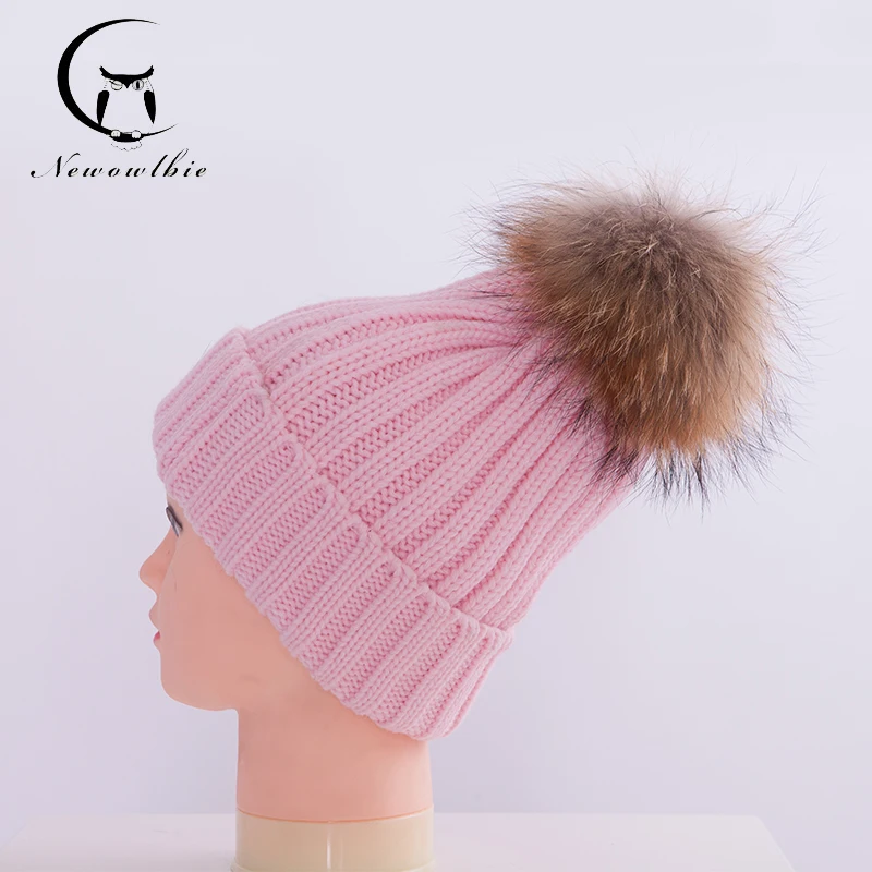 Women Hat Autumn Winter 100% Real Raccoon Fur Hats Knitted Wool With Gunuine Fur Pompom Beanies Hat Cap For Girl Children
Women Hat Autumn Winter 100% Real Raccoon Fur Hats Knitted Wool With Gunuine Fur Pompom Beanies Hat Cap For Girl Children