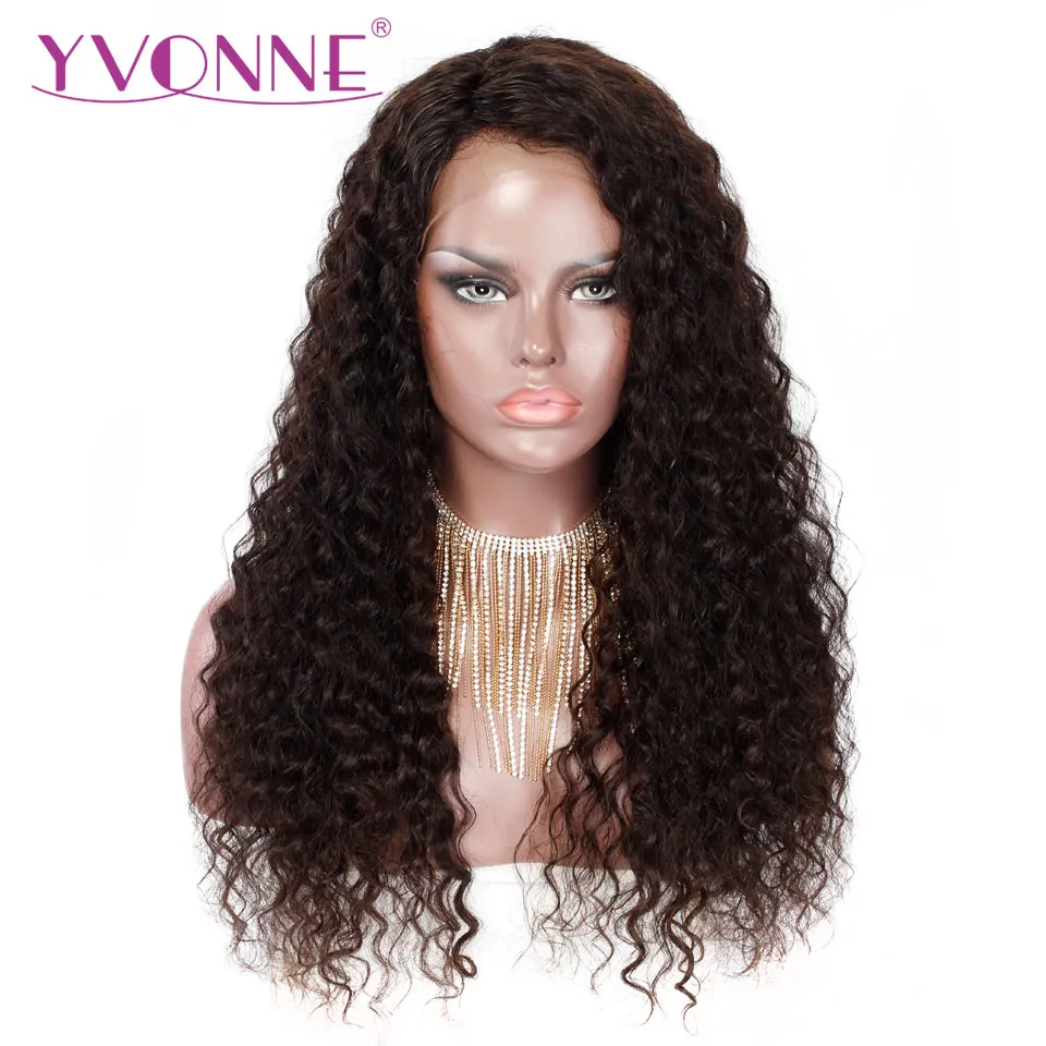 

YVONNE Italian Curly Human Hair Wigs Virgin Brazilian Lace Front Wigs With Baby Hair Natural Color