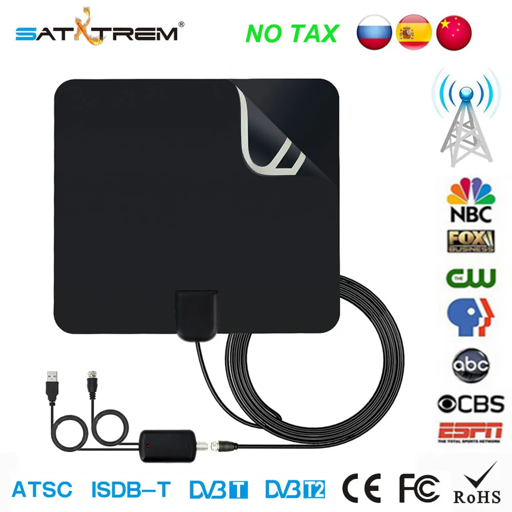 Satxtrem 80 Miles Range Antena Digital HDTV Amplifier Indoor TV Antenna DVB-T/T2 DVB-T2 ATSC ISDB-T For Satellite Receiver
Satxtrem 80 Miles Range Antena Digital HDTV Amplifier Indoor TV Antenna DVB-T/T2 DVB-T2 ATSC ISDB-T For Satellite Receiver