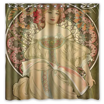 New 180 x 180cm Alphonse Mucha Painting Print Waterproof Fabric Bathroom Shower Curtain With Curtain Hooks Rings Free Shipping
New 180 x 180cm Alphonse Mucha Painting Print Waterproof Fabric Bathroom Shower Curtain With Curtain Hooks Rings Free Shipping
