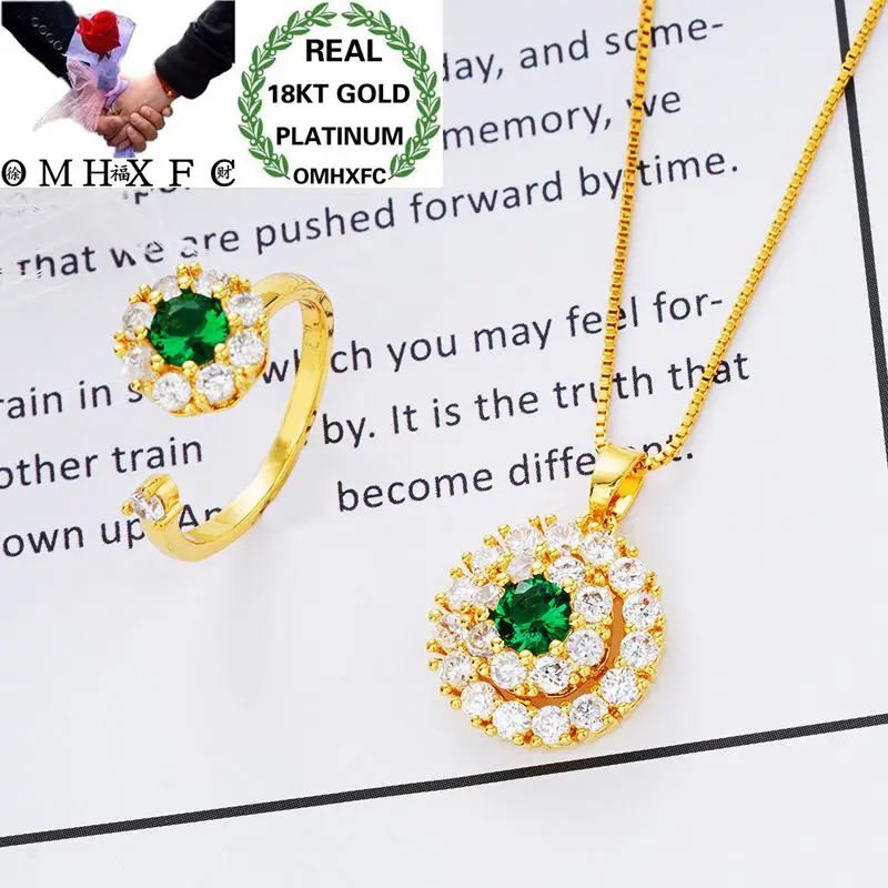 OMHXFC Wholesale European Fashion Woman Girl Party Birthday Wedding Gift Round Zircon 18KT Gold Necklace+Ring Jewelry Set SS03
OMHXFC Wholesale European Fashion Woman Girl Party Birthday Wedding Gift Round Zircon 18KT Gold Necklace+Ring Jewelry Set SS03