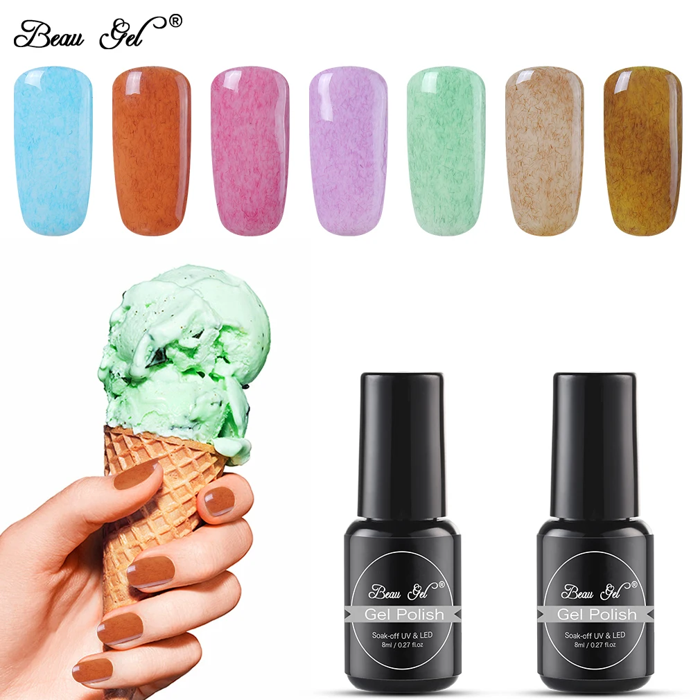 Beau гель 8 мл с искусственным мехом УФ для ногтей Nail Art 3D Гель лак Гибридный Лаки